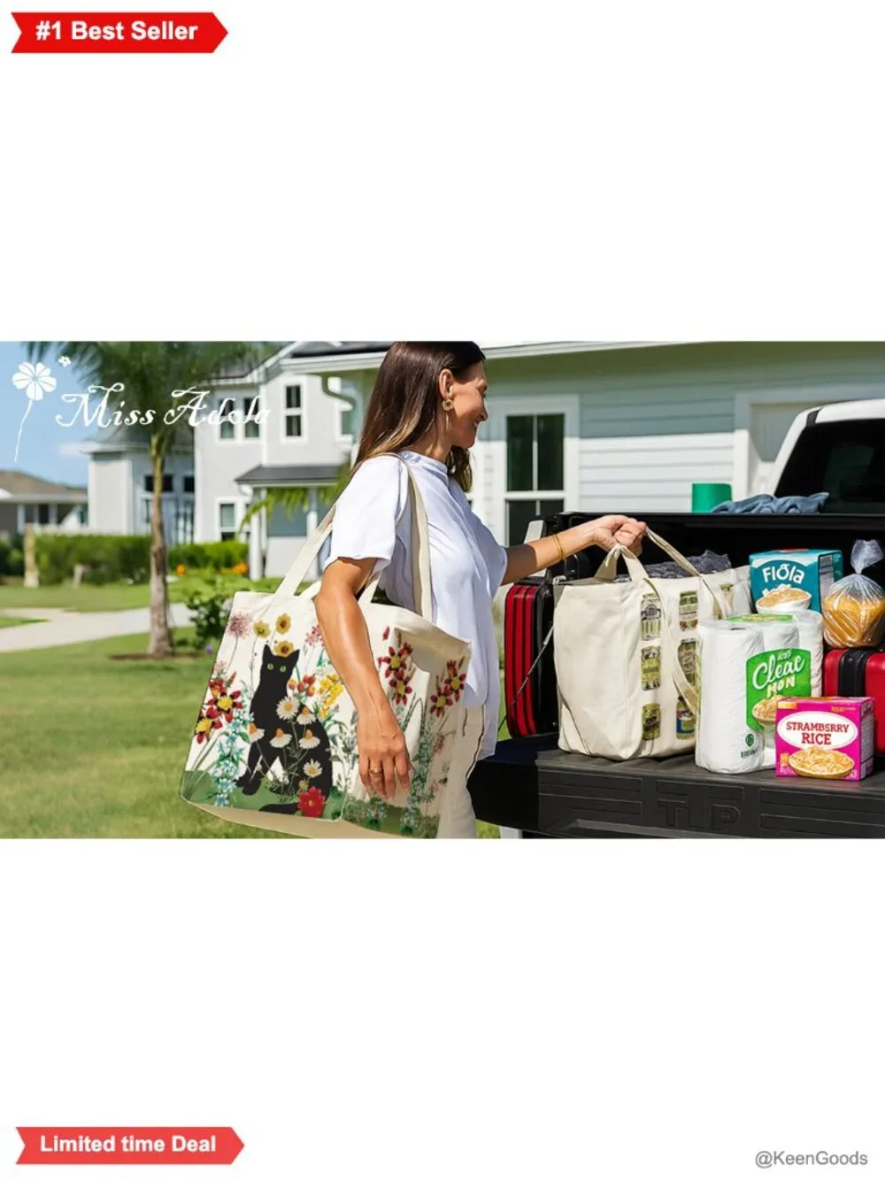 Extra Large Canvas Grocery Tote Bag Heavy Duty Reusable Shopping Bag